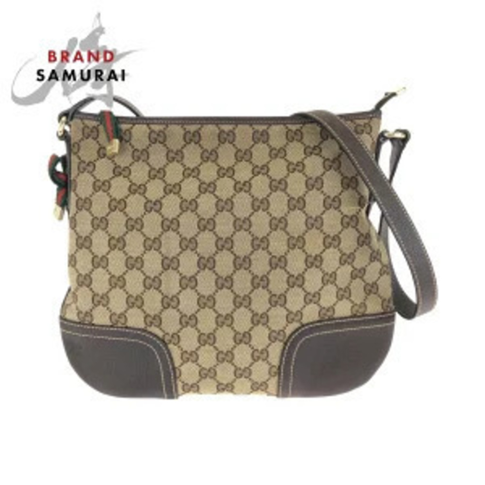 Gucci Princy Shoulder Bag Messenger Brown Dark GG Canvas Leather